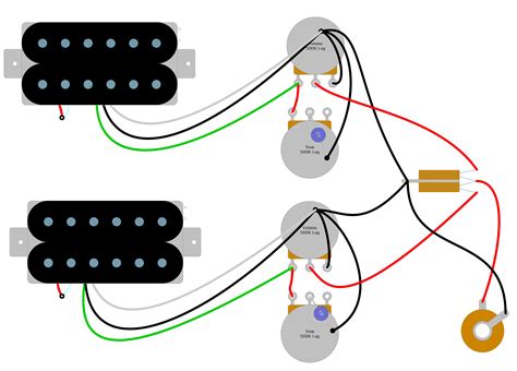 2 humbucker wiring diagram les paul guitar 